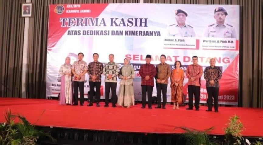 edi purwanto saat hadiri pisah sambut kepala bpn jambi
