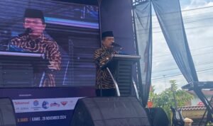 Gubernur Jambi Al Haris memberikan sambutan di acara exhibition SMK Negeri 2 Kota Jambi