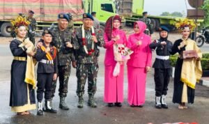 Penyambutan Dansat Brimob Polda Jambi yang baru Kombes Pol Zulkifli Ismail di Mako Brimob