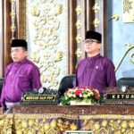Ketua DPRD Kota Jambi Kemas Faried Alfarelly (paling kanan) saat perayaan HUT ke-79 Pemerintah Kota Jambi dan Hari Jadi ke-624 Tanah Pilih Pusako Batuah