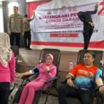 Kegiatan donor darah menyambut HUT Bhayangkara ke-79, yang digelar Polda Jambi
