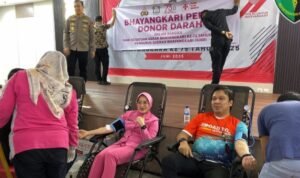 Kegiatan donor darah menyambut HUT Bhayangkara ke-79, yang digelar Polda Jambi