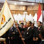 Ketua KONI Provinsi Jambi, AKBP Mat Sanusi bersama pengurus usai dilantik