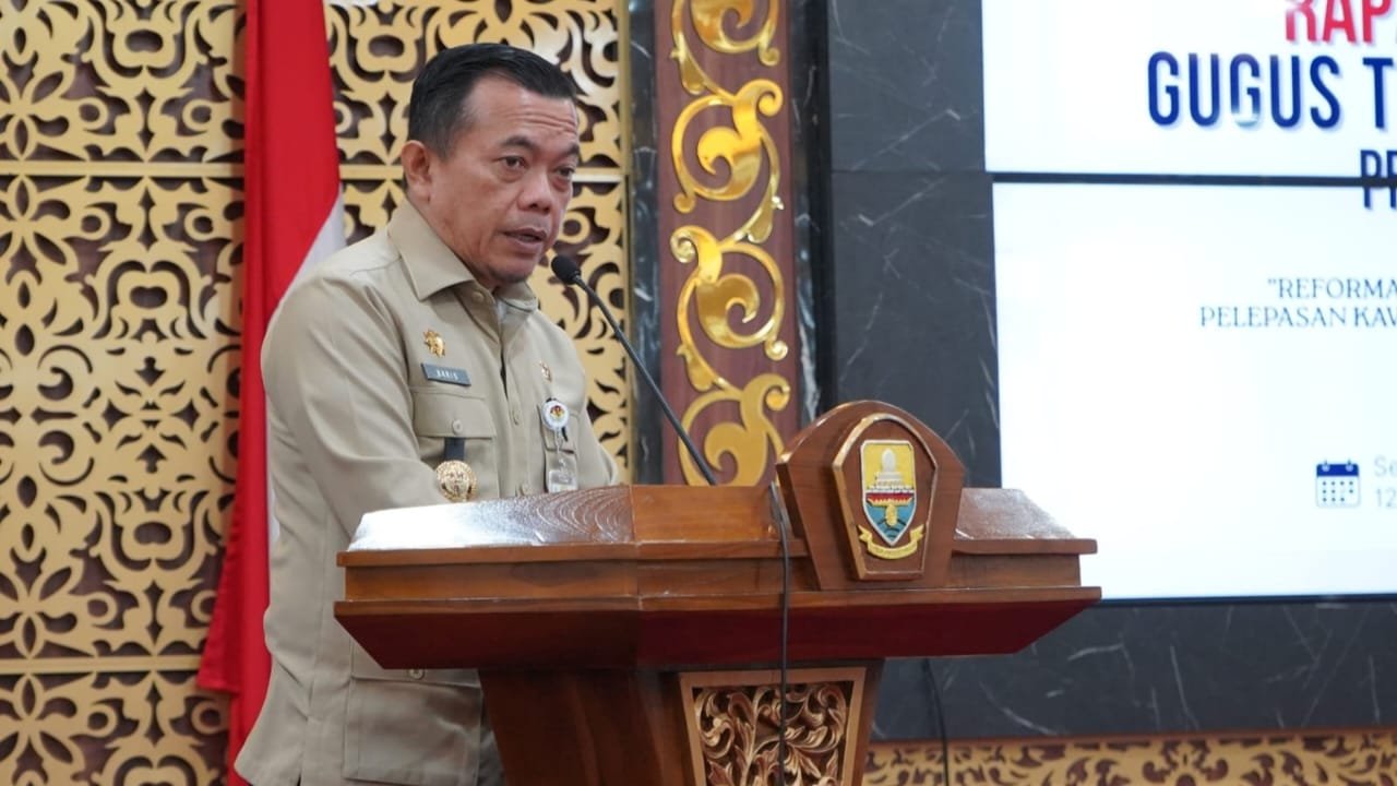 Gubernur Jambi Al Haris saat membuka Rapat Koordinasi Awal Gugus Tugas Reforma Agraria (GTRA)