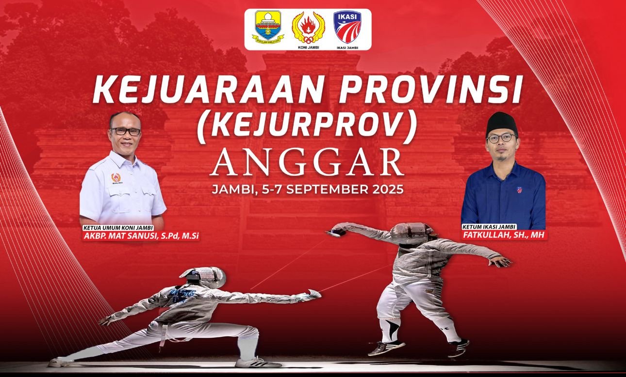 Pengprov IKASI Jambi akan menggelar Kejurprov anggar 2025 untuk memberikan kesempatan atlet berkompetisi dan ajang seleksi mencari bibit atlet Jambi