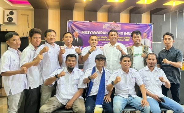Ketua dan pengurus SMSI Bungo usai Muscab