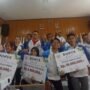 Foto bersama atlet Jambi peraih medali pada PON Bela Diri Kudus usai penyerahan bonus dari KONI Jambi