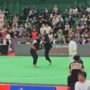 Aksi pesilat Jambi saat mengalahkan atlet NTB di PON Bela Diri Kudus