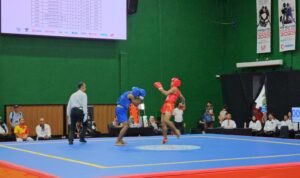 Atlet wushu Jambi saat berlaga di PON Bela Diri Kudus Atlet wushu Jambi saat berlaga di PON Bela Diri Kudus
