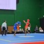 Atlet wushu Jambi saat berlaga di PON Bela Diri Kudus