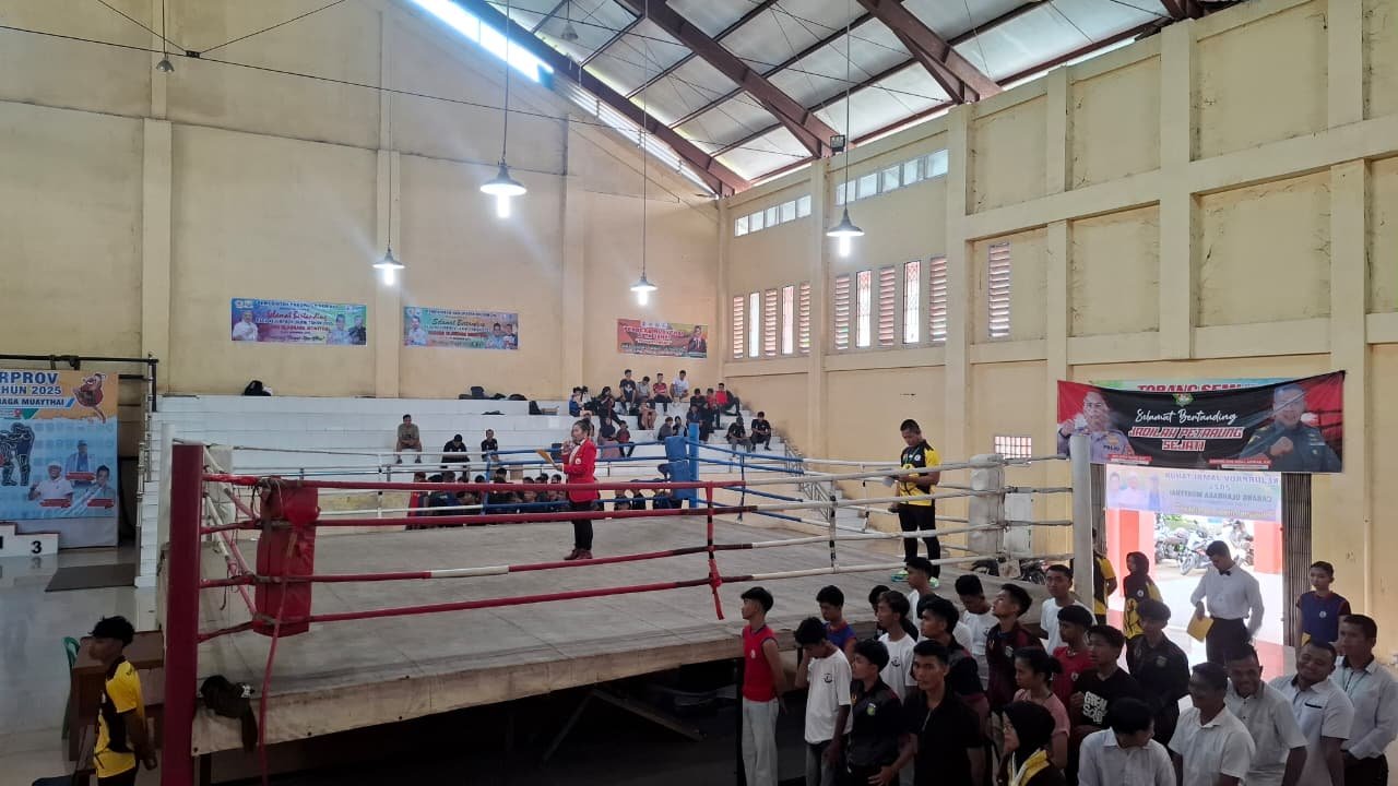Suasana Kejurprov Muaythai Jambi yang digelar di Kota Baru, Kota Jambi