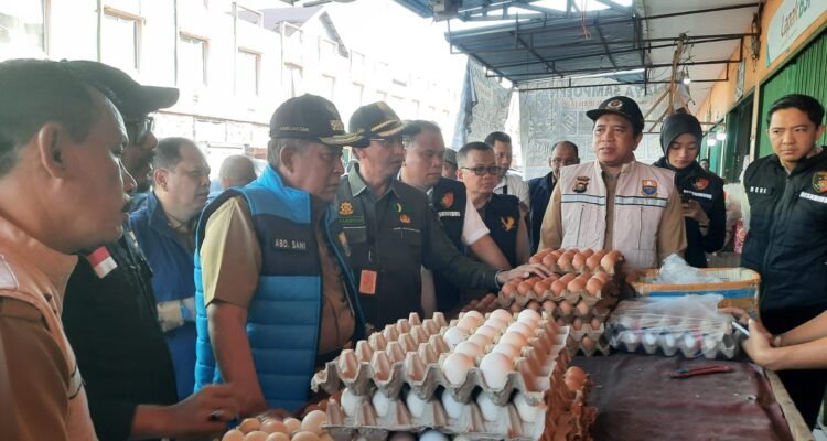 Wakil Gubernur Jambi Abdullah Sani bersama tim Satgas Pangan Provinsi Jambi melakukan pemantauan harga dan ketersediaan bahan pokok (bapok) di Pasar Tradisional Angso Duo