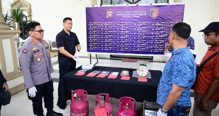 Barang bukti tabung gas yang berhasil diamankan Subdit Indagsi Ditreskrimsus Polda Jambi