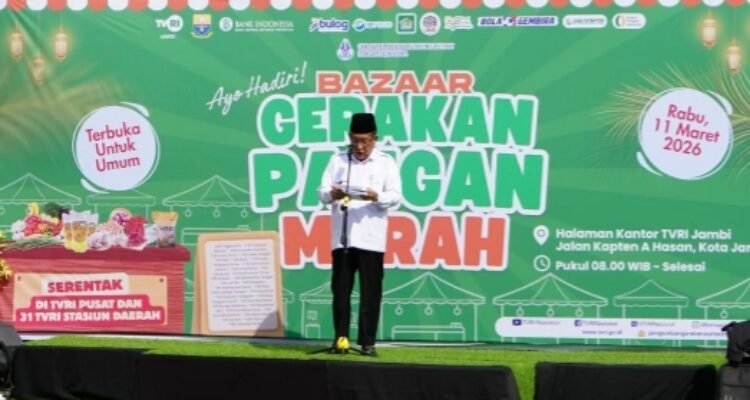 Wakil Gubernur Jambi Abdullah Sani saat membuka Gerakan Pangan Murah (GPM) tahun 2026