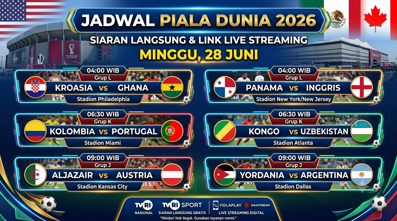 jadwal piala dunia 28 juni 2026