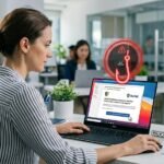 ilustrasi klik link phishing