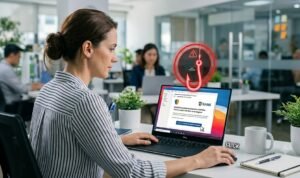 ilustrasi klik link phishing ilustrasi klik link phishing